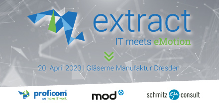 Bild: extract - IT meets eMotion | Fachkonferenz am 20. April 2023 in Dresden